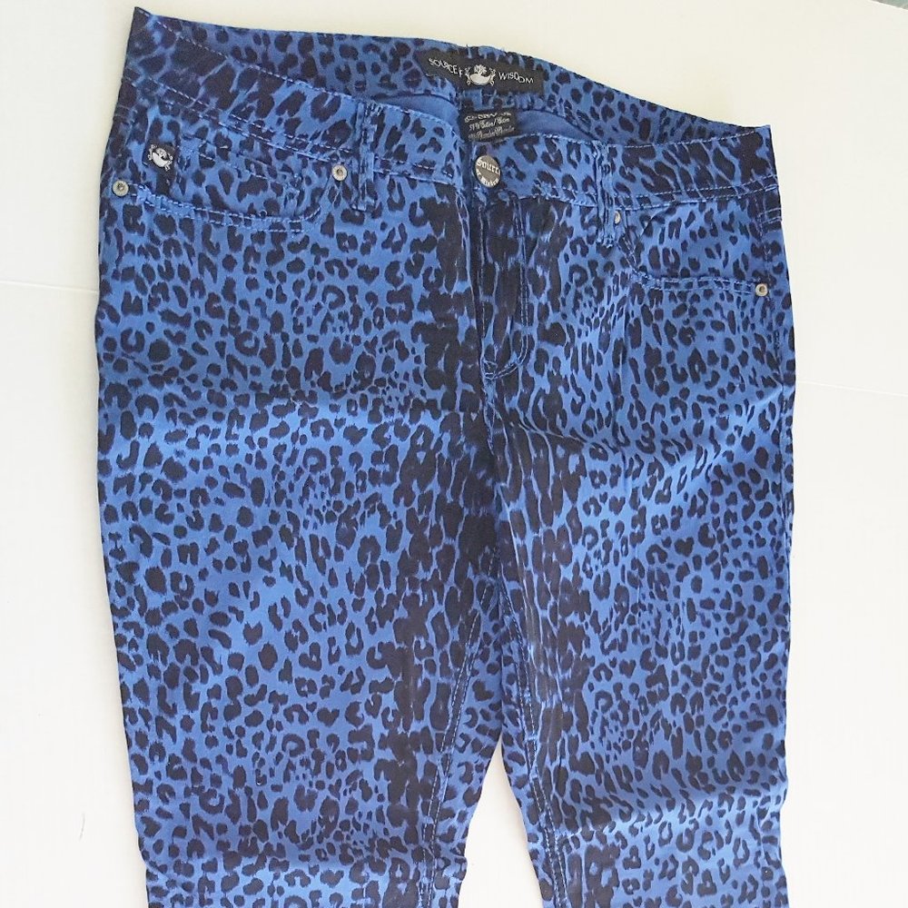 Torrid Source Of Wisdom Cheetah Print Pant Blue 1… - image 1